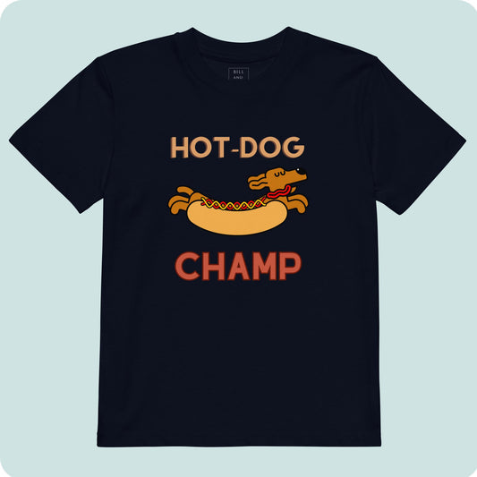 Hot Dog Champ Organic Cotton Kids T-shirt